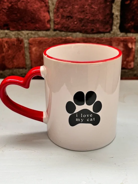 👛(ANY 2/$20) FAITHWORKS Red Rim Scripture Mug 8oz. Capacity - Picture 1 of 4